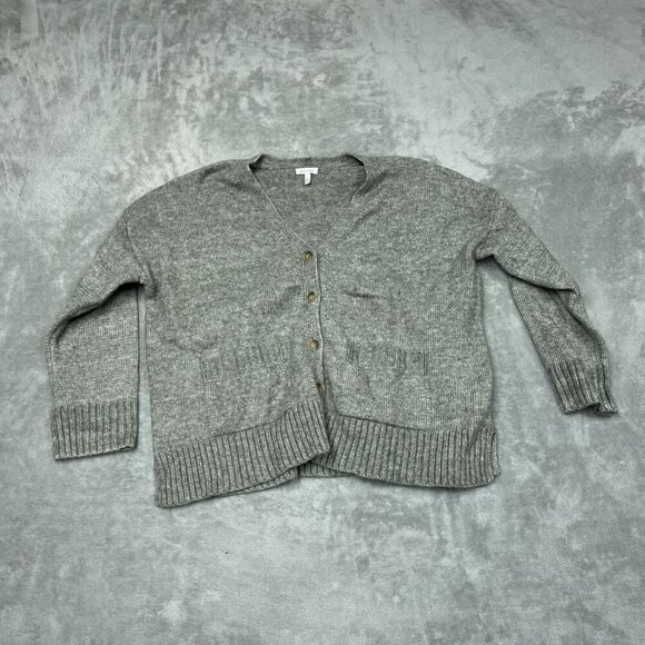 Ella Moss Womens Gray Button-Front Cardigan Sweater L/G Polyester Blend 6364 - Picture 1 of 7